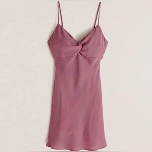 NWT Abercrombie Twist Front Mini Dress Dusty Rose |S|
